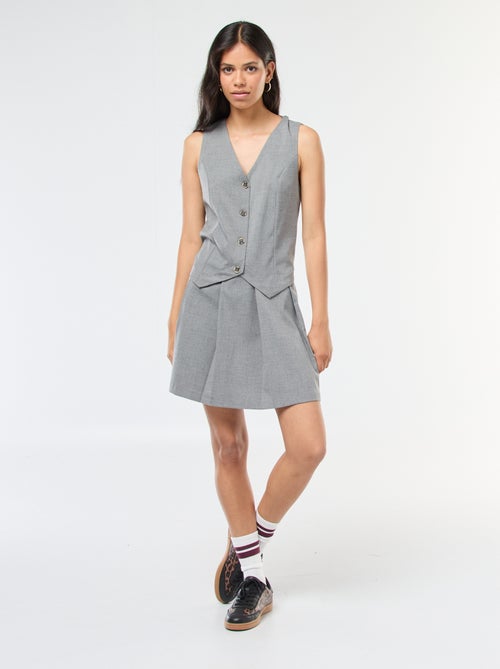 Vestido efecto 2 en 1 chaleco de traje + falda - Kiabi