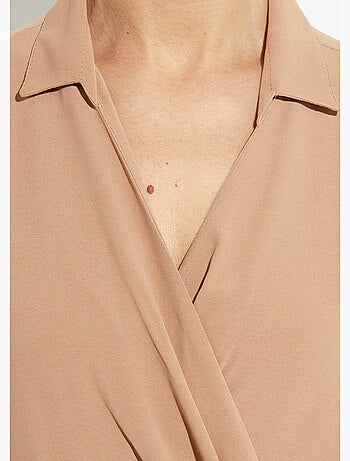 Vestido escote pico y manga corta, Esencial - Afibel