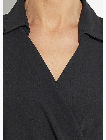 Vestido escote pico y manga corta, Esencial - Afibel