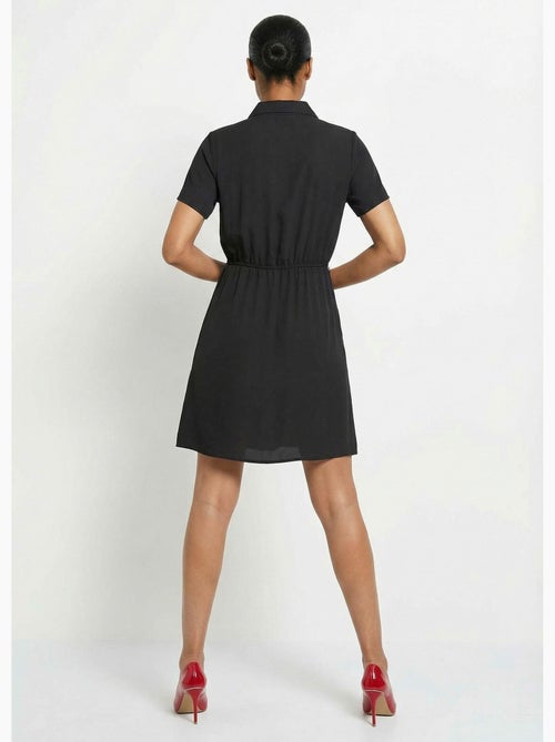 Vestido escote pico y manga corta, Esencial - Afibel - Kiabi