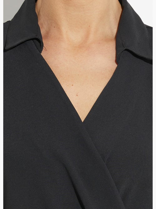 Vestido escote pico y manga corta, Esencial - Afibel - Kiabi