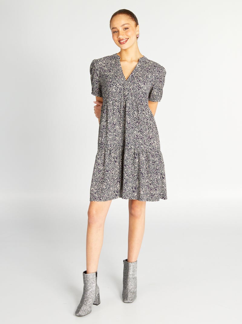 Vestido estampado AZUL - Kiabi