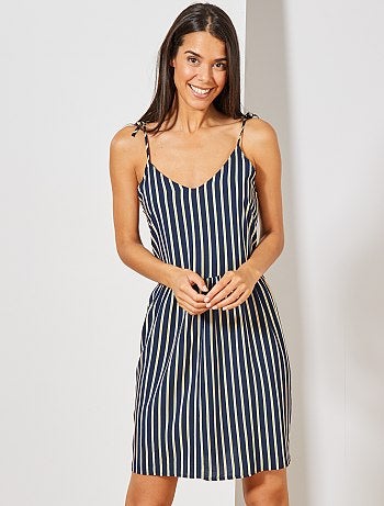 Vestido estampado con 2 escotes - Kiabi