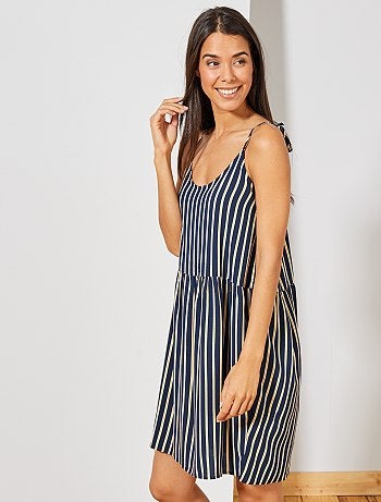 Vestido estampado con 2 escotes - Kiabi