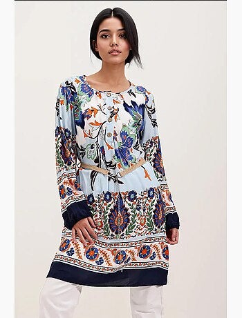 Vestido estampado con cinturón bdart