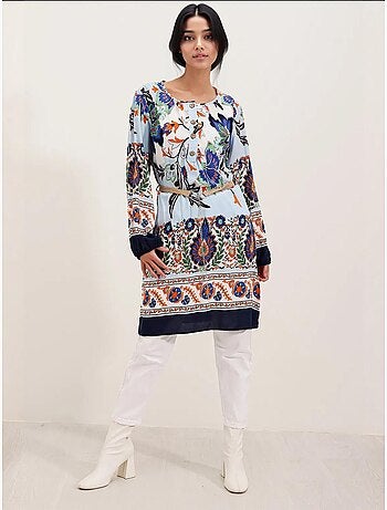 Vestido estampado con cinturón bdart
