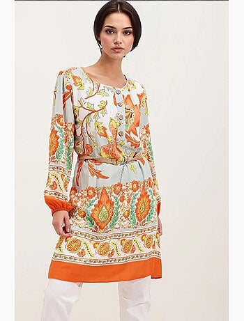 Vestido estampado con cinturón bdart