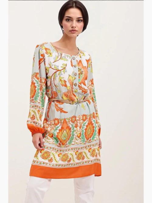 Vestido estampado con cinturón bdart - Kiabi