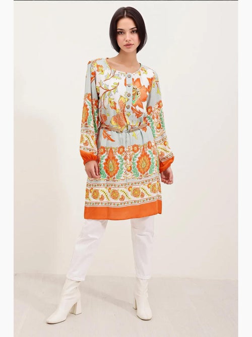 Vestido estampado con cinturón bdart - Kiabi