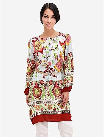 Vestido estampado con cinturón bdart