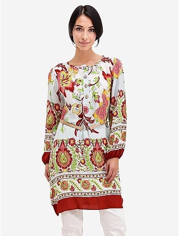 Vestido estampado con cinturón bdart