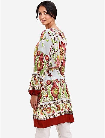 Vestido estampado con cinturón bdart