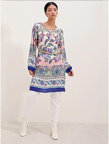 Vestido estampado con cinturón bdart
