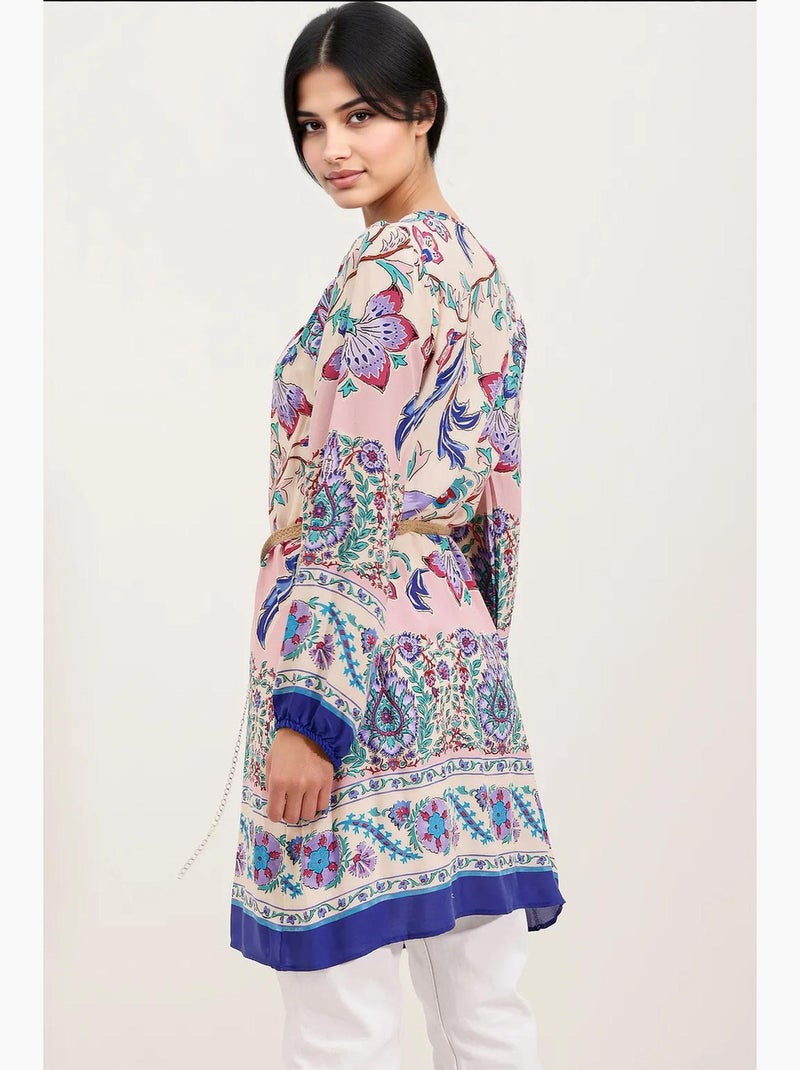 Vestido estampado con cinturón bdart Rosa - Kiabi