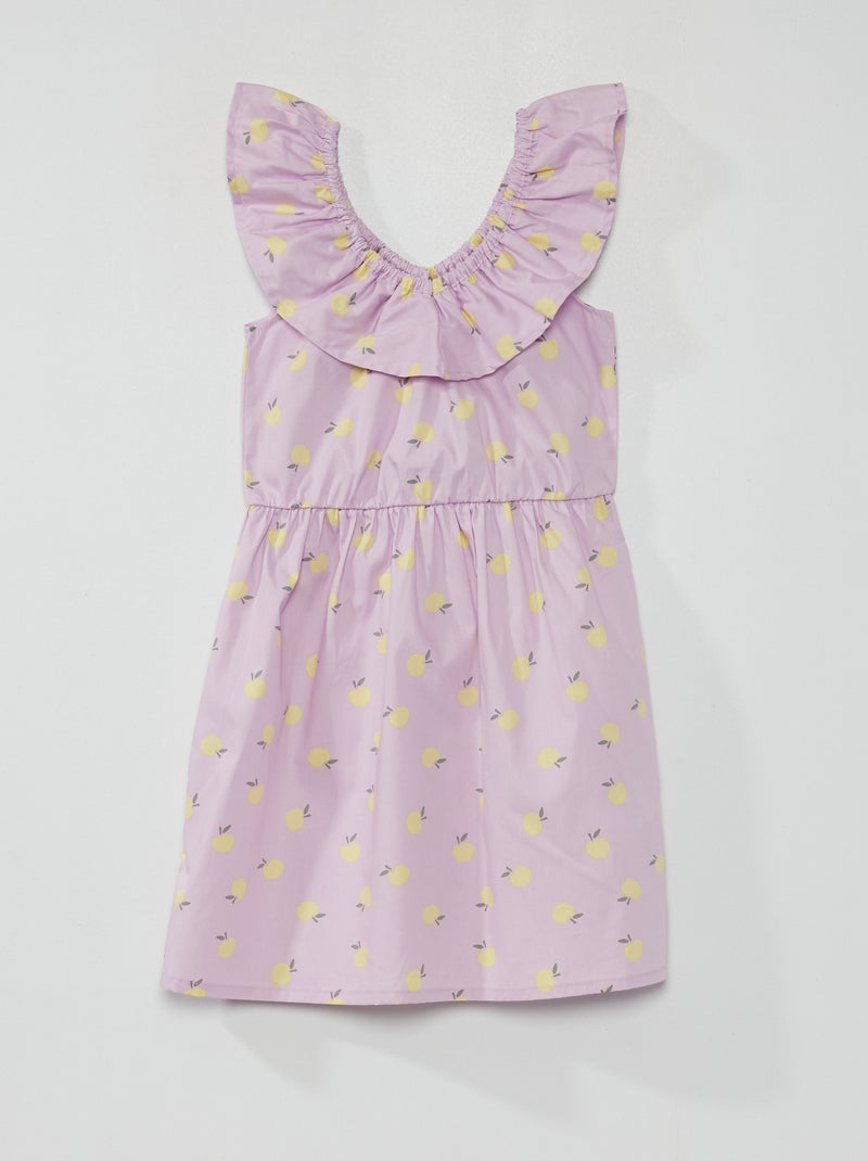 Vestido estampado con cuello bardot PURPURA - Kiabi