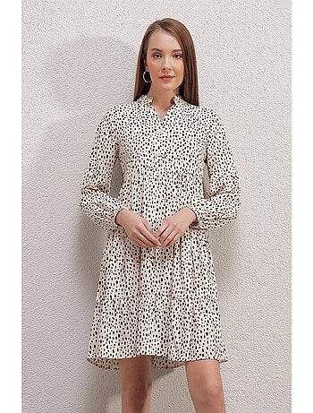 Vestido estampado con cuello redondo