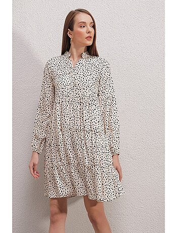 Vestido estampado con cuello redondo