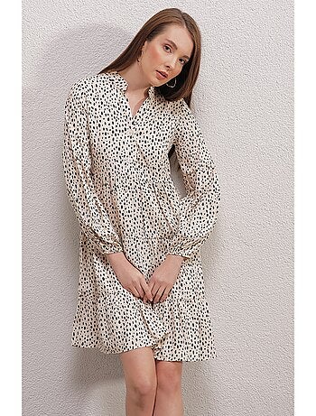 Vestido estampado con cuello redondo