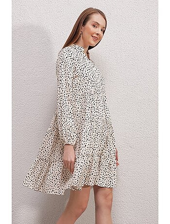 Vestido estampado con cuello redondo