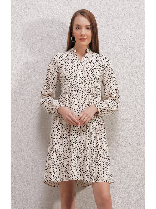 Vestido estampado con cuello redondo - Kiabi