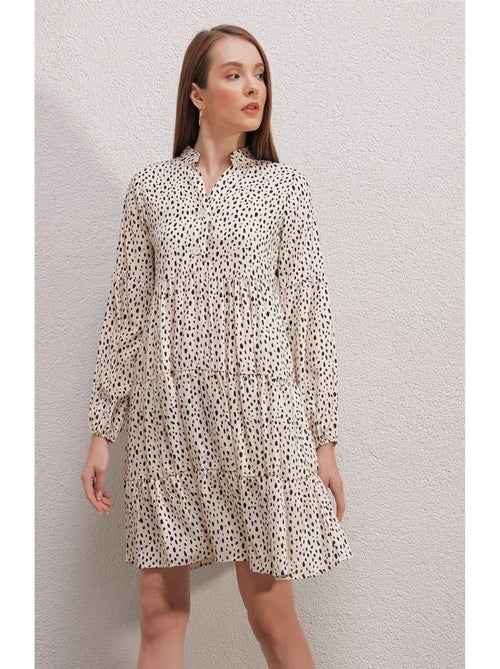 Vestido estampado con cuello redondo - Kiabi