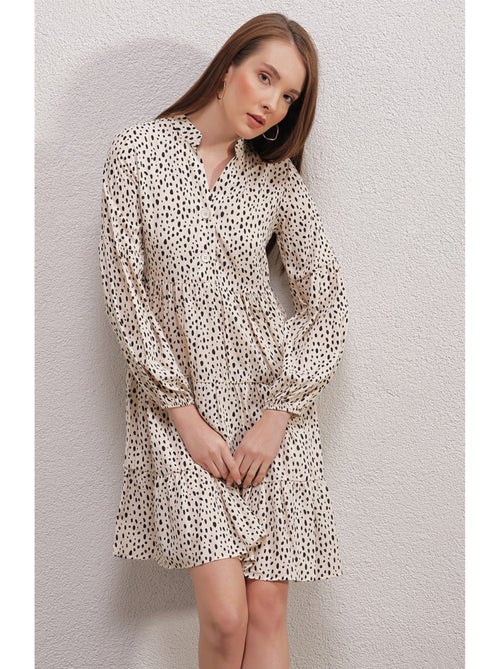 Vestido estampado con cuello redondo - Kiabi