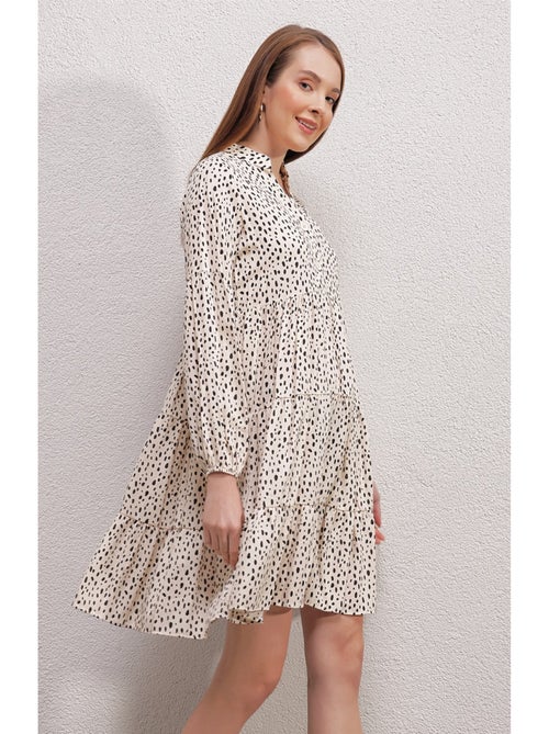 Vestido estampado con cuello redondo - Kiabi