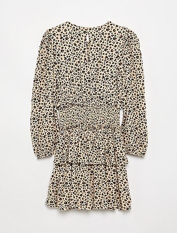 Vestido estampado con volantes