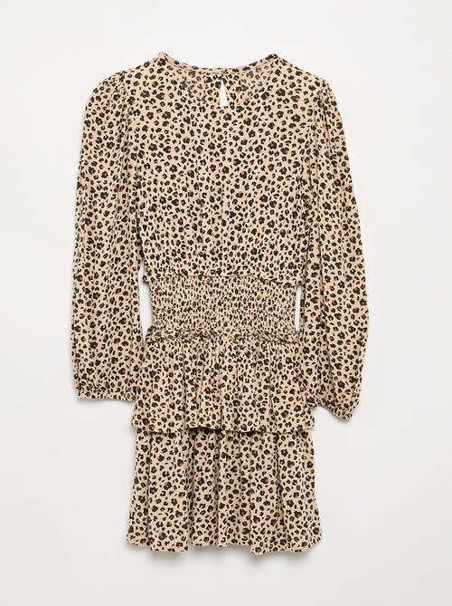 Vestido estampado con volantes - Kiabi
