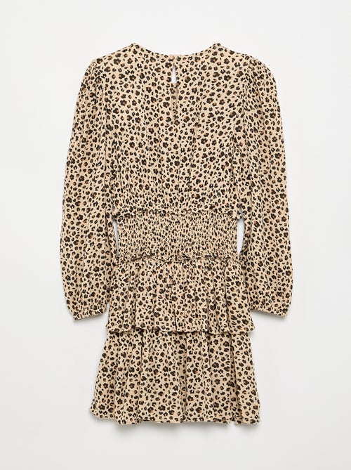 Vestido estampado con volantes - Kiabi