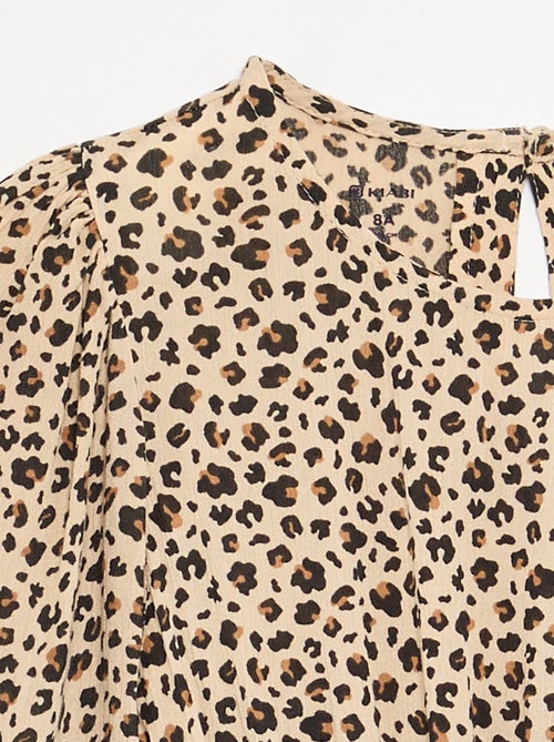 Vestido estampado con volantes - Kiabi