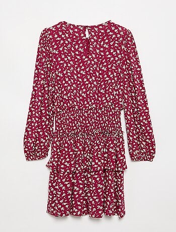 Vestido estampado con volantes
