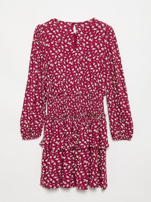 Vestido estampado con volantes - Kiabi