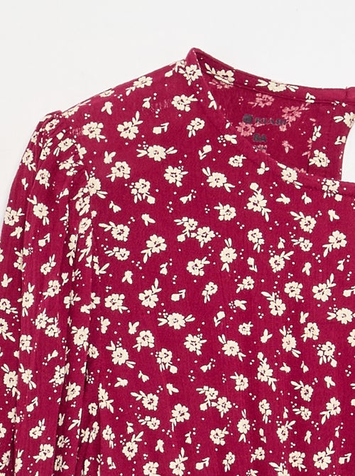 Vestido estampado con volantes - Kiabi