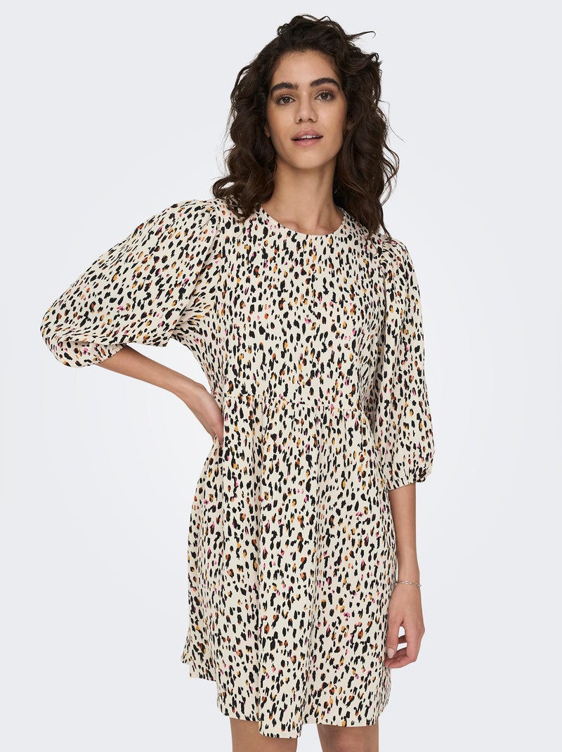Vestido estampado corto 'JDY' BLANCO - Kiabi
