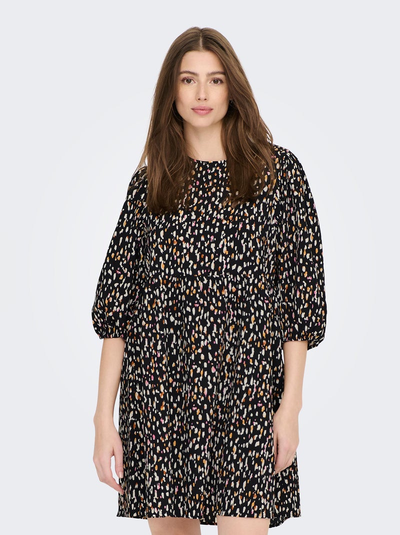 Vestido estampado corto 'JDY' NEGRO - Kiabi