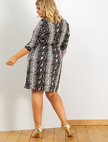 Vestido estampado cruzado en el pecho - Kiabi