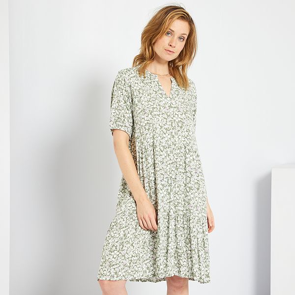 Vestido estampado de 'flores' Mujer talla 34 a 48 - VERDE - Kiabi - 20,00€