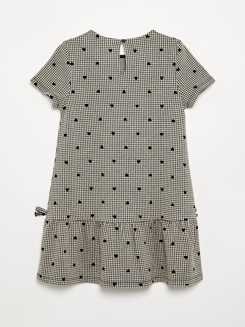 Vestido estampado de manga corta Beige - Kiabi