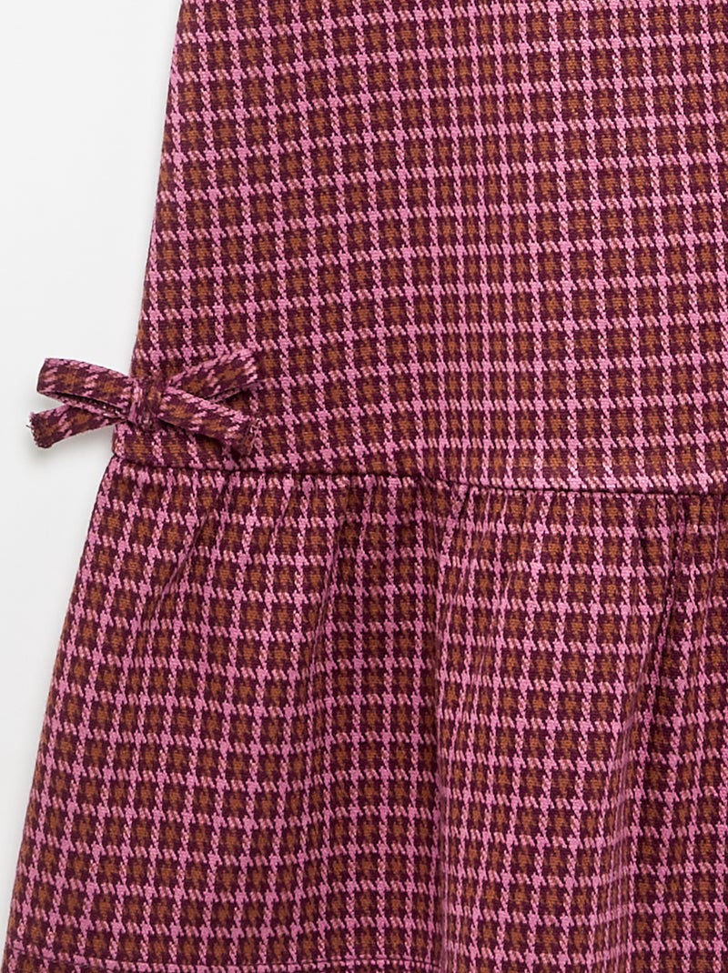 Vestido estampado de manga corta Rosa - Kiabi