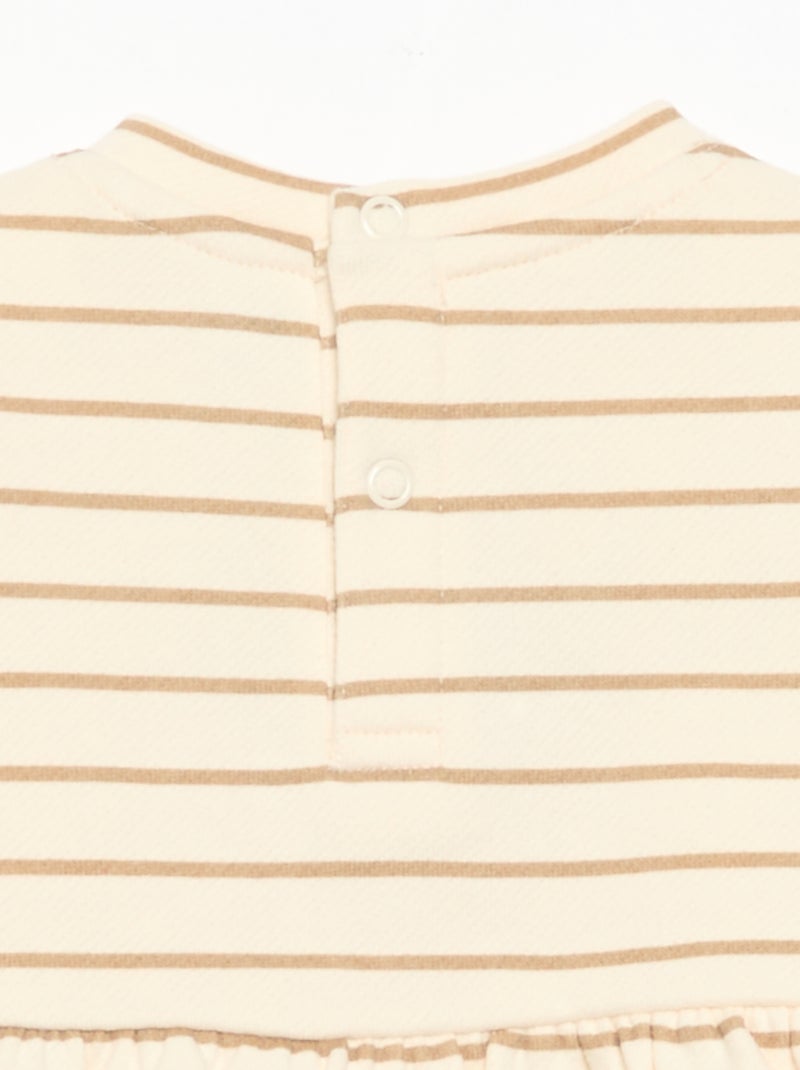 Vestido estampado de manga larga Beige - Kiabi