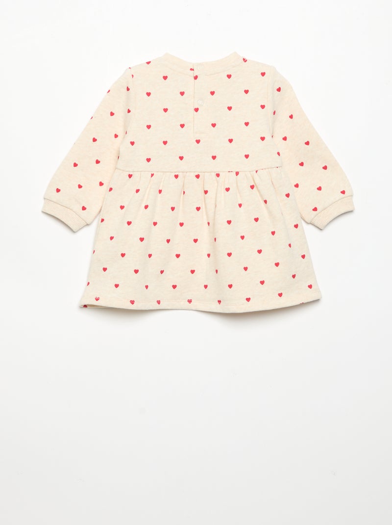 Vestido estampado de manga larga Beige - Kiabi