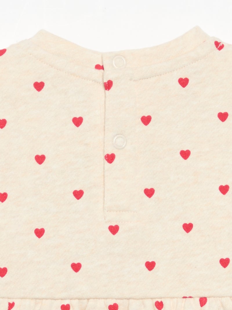 Vestido estampado de manga larga Beige - Kiabi