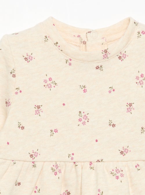 Vestido estampado de manga larga - Kiabi