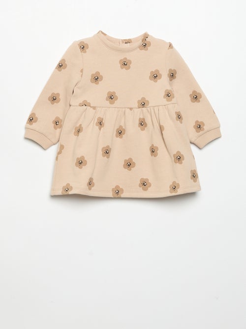 Vestido estampado de manga larga - Kiabi