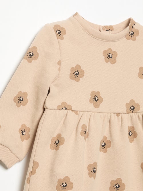 Vestido estampado de manga larga - Kiabi