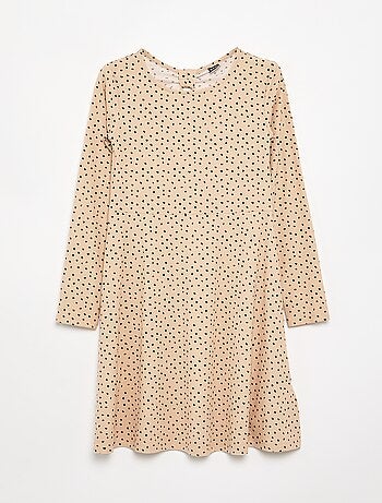 Vestido estampado de manga larga