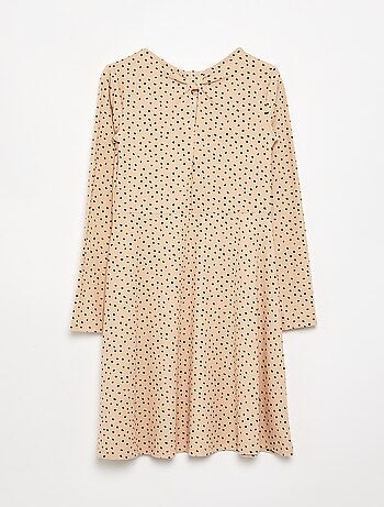 Vestido estampado de manga larga