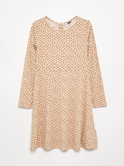 Vestido estampado de manga larga - Kiabi