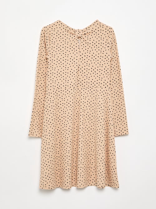 Vestido estampado de manga larga - Kiabi